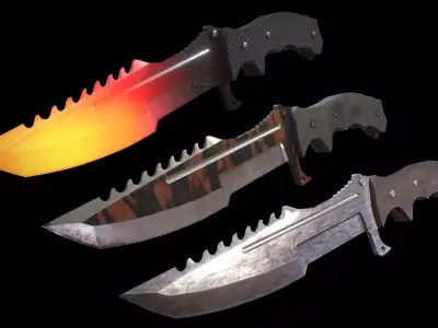 Hunstman Knife Low-poly 3D model