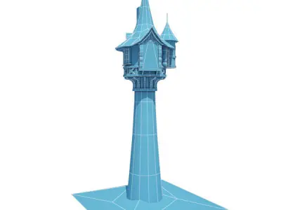 Medieval Building 05 Tower Low-poly 3D model