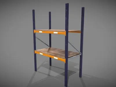 Racking Low poly PBR shelving unit Low-poly 3D model