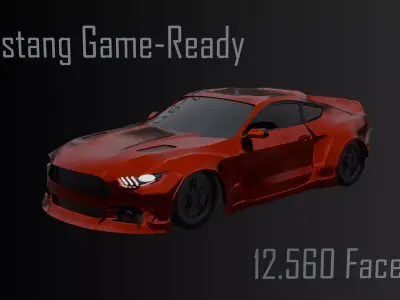 Ford Mustang S550 Low-poly 3D model