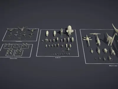 Ultimate Base Mesh Collection Low-poly 3D model