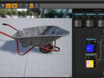 Construction wheelbarrow Low-poly 3D model
