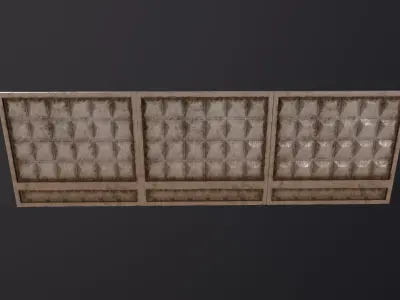 concrete fence wall 3D Model Low-poly 3D model