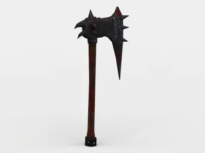 Axe wooden pole Low-poly 3D model