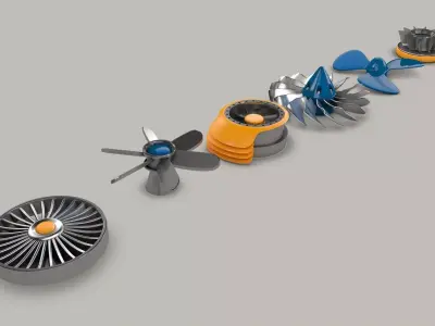 Propeller Collection set of propellers 3D model