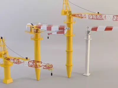 Ship cranes Low-poly 3D model