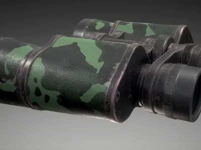 Camouflage Binoculars Low-poly 3D model