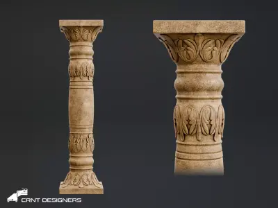 Ancient Ornamental Column 3D model