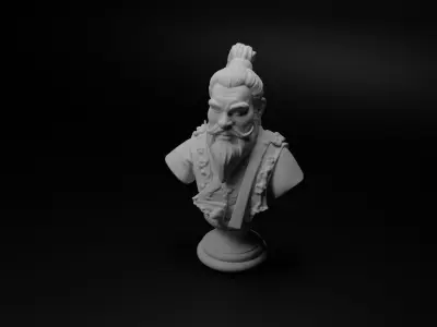 Chinese Kung Fu Master Bust Chess 3D print model