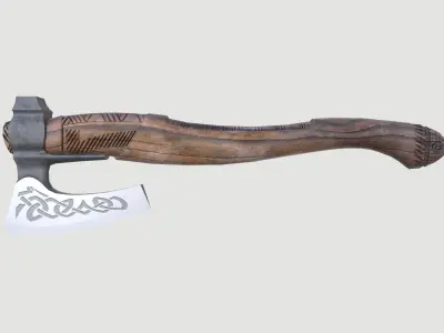 Viking Axe Low-poly 3D model game-ready Low-poly 3D model