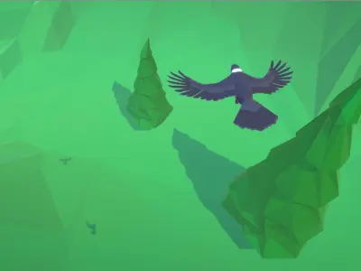 Poly Art Ravens and Crows Low-poly 3D model