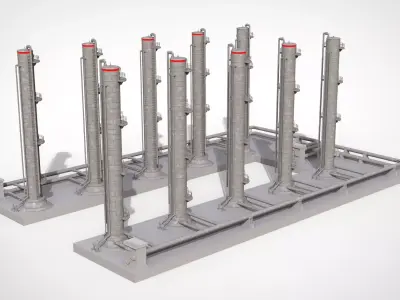 Industrial towers 3D model