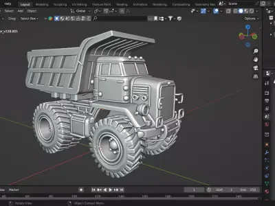 Heavy Duty Dump Truck 3D print model