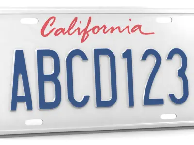 CAR LICENSE PLATE Low-poly 3D model