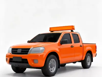 Realistic Maintenance Pickup Truck 3D Model Low-poly 3D model