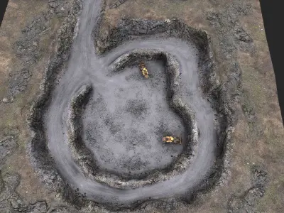 Mine Quarry Low-poly 3D model