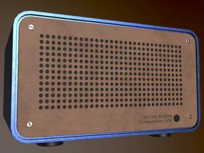 Retro Radio Low-poly 3D model