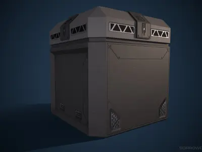 Sci-fi Chest 2 Low Poly Game Asset Low-poly 3D model Low-poly 3D model