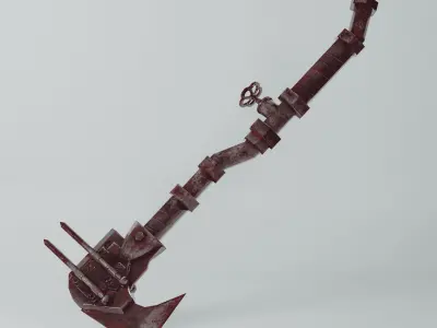 Zombie apocalypse axe Low-poly 3D model
