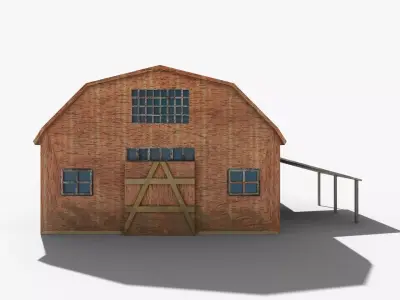 Agricultural Barn Building Low-poly 3D model