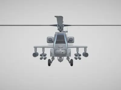 Military AH64 Apache Helicopter Low-poly 3D model