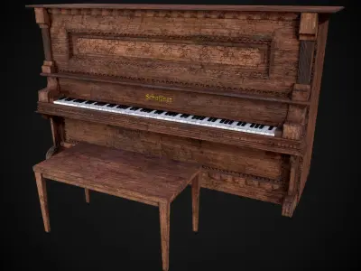Game Ready Piano  Low-poly 3D model