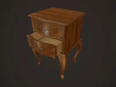 Bedside Table - PBR Game Ready Low-poly 3D model
