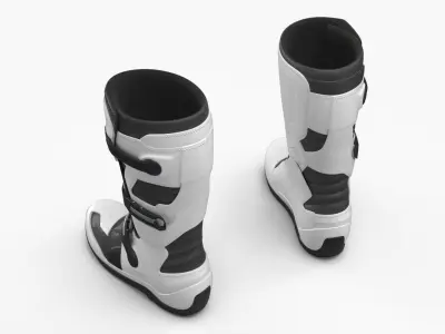  Enduro Motorcycle Boots White Black 