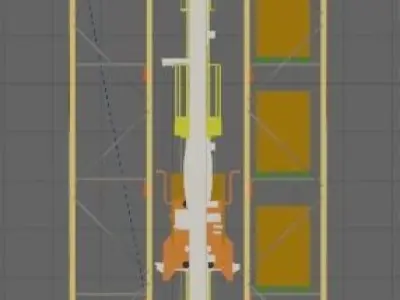 ASRS Single Deep and Rack System 3D designed model 3D model