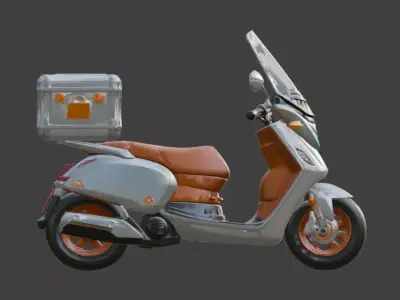 Futuristic Cartoon Delivery Motorcycle 3D Model Low-poly 3D model