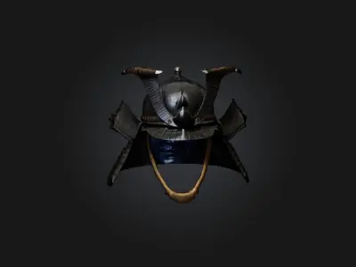 Realistic Samurai Helmet Model Low-poly 3D model