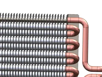 HVAC Air Conditioner Heat Exchanger Coil 3D model