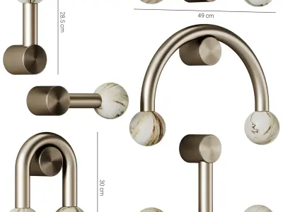 Rigoberta Gold Wall Lamps by Robin 3D model