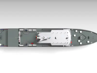 Fast Patrol Boat Ship Vessel 45M Low-poly 3D model