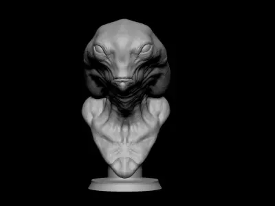 Grey Alien Bust 3D Print Model Free 3D print model