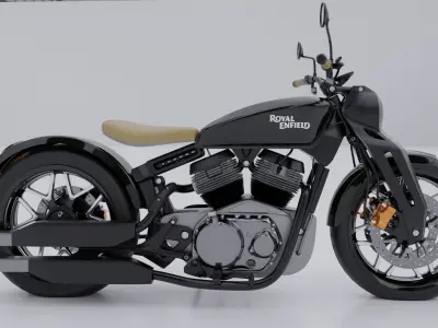 Royal Enfield KX 835 Bobber Motorcycle Low-poly 3D model