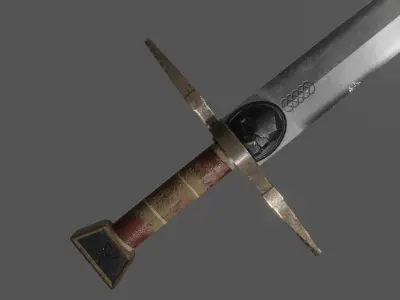 The Skull Sword Low-poly 3D model