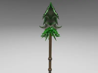 Alien Spore fantasy Spear Free low-poly 3D model