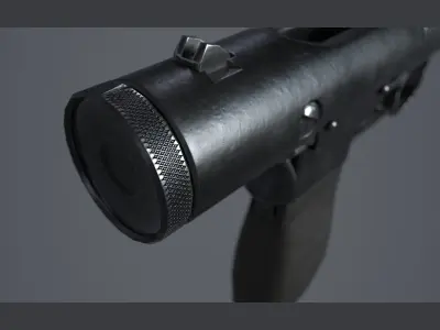 World War II - Welrod Silenced Pistol - PBR and Game Ready Low-poly 3D model