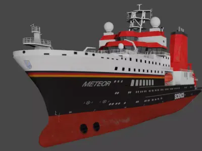 Special purpose vessel for marine research Meteor IV Low-poly 3D model