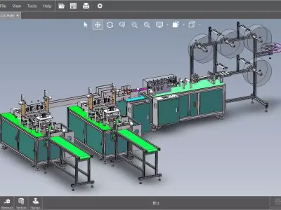 fully automatic -face mask machine 1 3D model