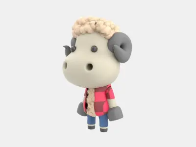 Cute Sheep 3D Illustration 3D model 3