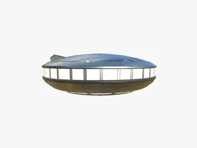 Alien Spaceship UFO A02 Aluminum - Sci Fi Spacecraft Design Low-poly 3D model