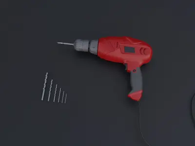 Drill machine Low-poly 3D model buy