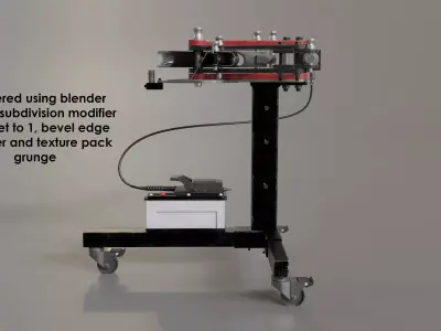 Garage hydraulic pipebender Low-poly 3D model
