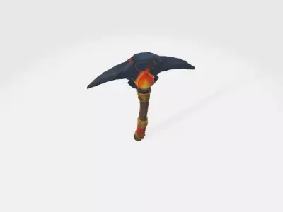 Flameforge Pickaxe Low-poly 3D model