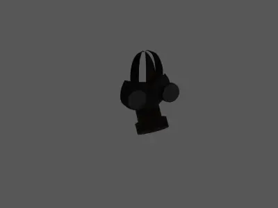 Gas mask rusted Low-poly 3D model