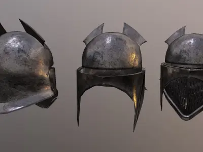 orcish helmet Low-poly 3D model