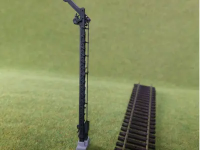 Railway Semaphore double arm static clear way 1-87 resin 3D print model