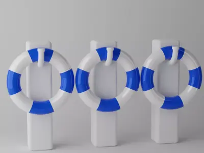 Swim Ring Low-poly 3D model purchase